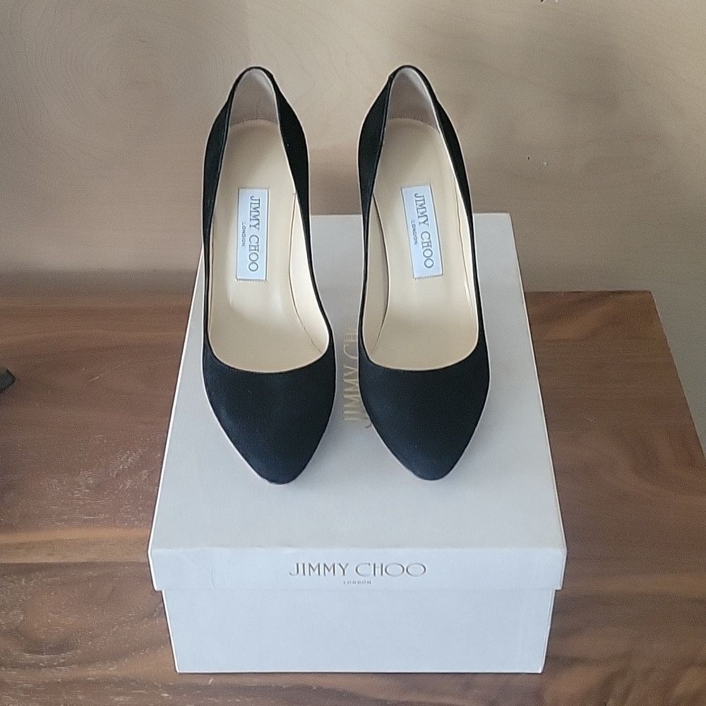 NWT Jimmy Choo Mitchel Mitchell Almond Suede Stiletto Heel 4" Pumps NIB 36.5 6 - Picture 11 of 16